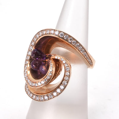 ドゥ・グリソゴノ de GRISOGONO アメジストダイヤリング アメジスト　ダイヤ　リング リング 指輪 750PG ピンクゴールド ピンクゴールド ダイヤモンド アメジスト