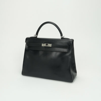 エルメス HERMES ケリー28 ケリー 28 バッグ トートバッグ ショルダーバッグ ボックスカーフ ノワール noir ブラック black 黒 シルバー金具（ルテニウム金具） ハンドバッグ 2way V字金具 新型