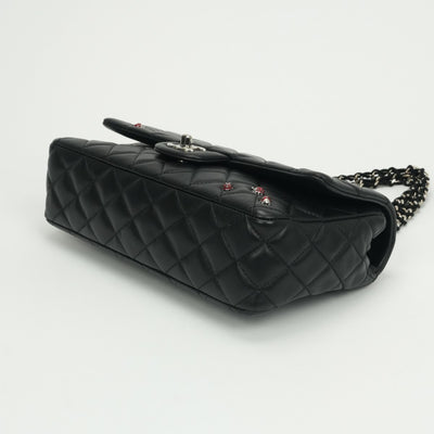 シャネル CHANEL マトラッセ25 マトラッセ 25　てんとう虫　テントウムシ　シングルフラップ　ダブルチェーン　チェーンショルダーバッグ バッグ ショルダーバッグ ラムスキン ブラック Balck 黒 シルバー金具 Sフラップ　Wチェーン　ココマーク　2wayバッグ