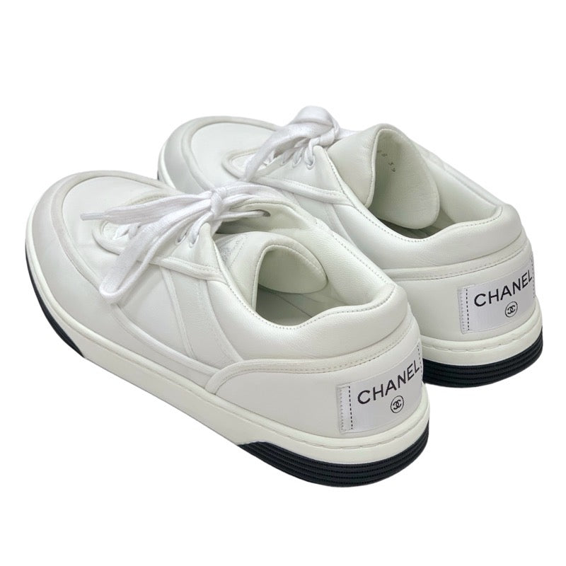 シャネル CHANEL スニーカー 靴 シューズ ココマーク ロゴ レザー ホワイト 白