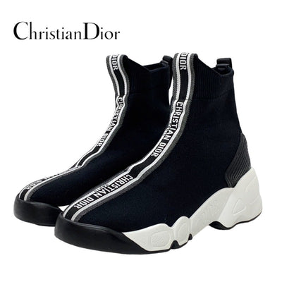 クリスチャンディオール CHRISTIAN DIOR スニーカー ソックススニーカー 靴 シューズ ロゴ ニット ブラック ホワイト