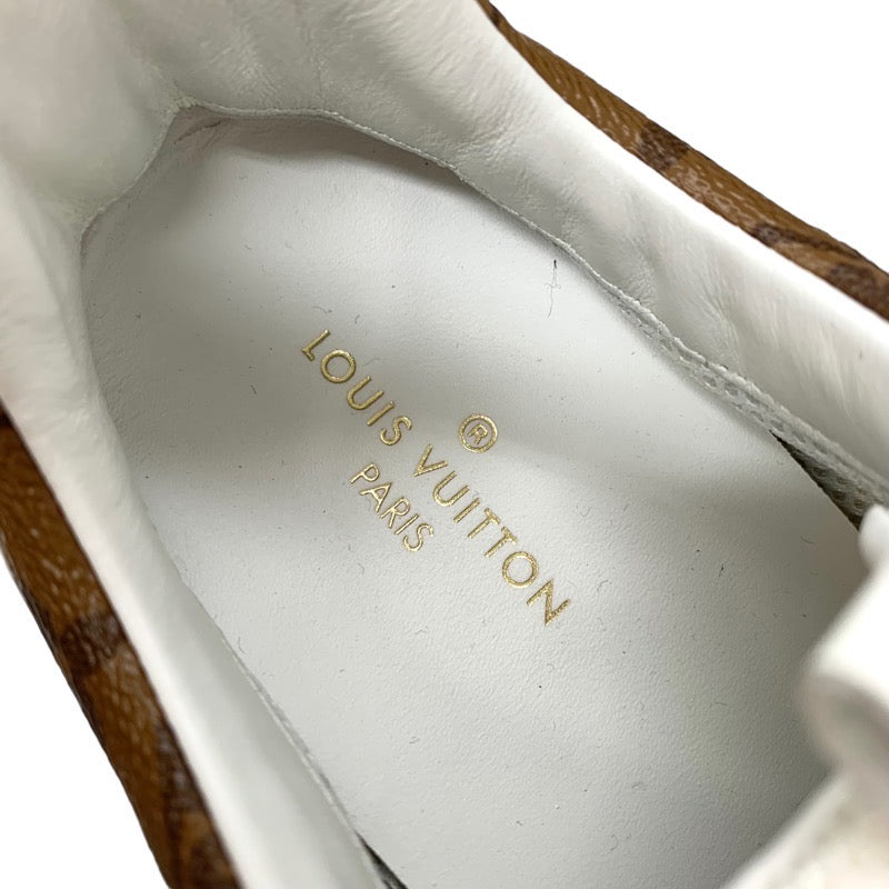 ルイヴィトン LOUIS VUITTON ランアウェイライン スニーカー 靴 シューズ レザー ファブリック アイボリー インヒール モノグラム