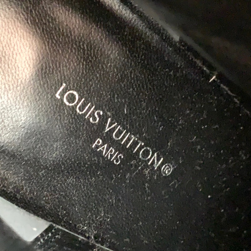 ルイヴィトン LOUIS VUITTON アフターグローライン モノグラム レザー ブラック ブラウン 黒 アンクルブーツ スタッズ プラットフォーム