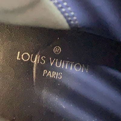 ルイヴィトン LOUIS VUITTON シルエットライン ブーツ ショートブーツ 靴 シューズ ベロア ブルー シルバー アンクルブーツ ラインストーン