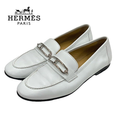 エルメス HERMES コレット ローファー 革靴 モカシン フラットシューズ 靴 シューズ レザー ホワイト 白