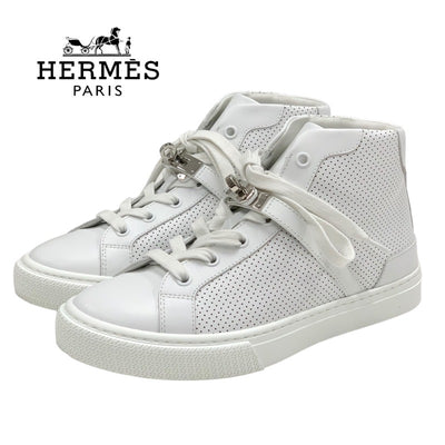 エルメス HERMES デイドリーム スニーカー ハイカットスニーカー 靴 シューズ ケリー金具 レザー ホワイト 白