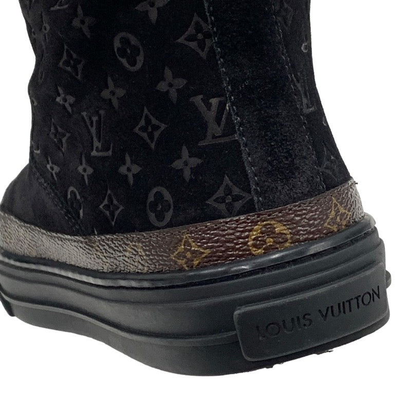 ルイヴィトン LOUIS VUITTON ブーツ ロングブーツ ムートンブーツ 靴 シューズ モノグラム スエード ブラック 黒