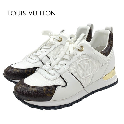 未使用 ルイヴィトン LOUIS VUITTON ランアウェイライン モノグラム スニーカー 靴 シューズ LVロゴ インヒール ホワイト